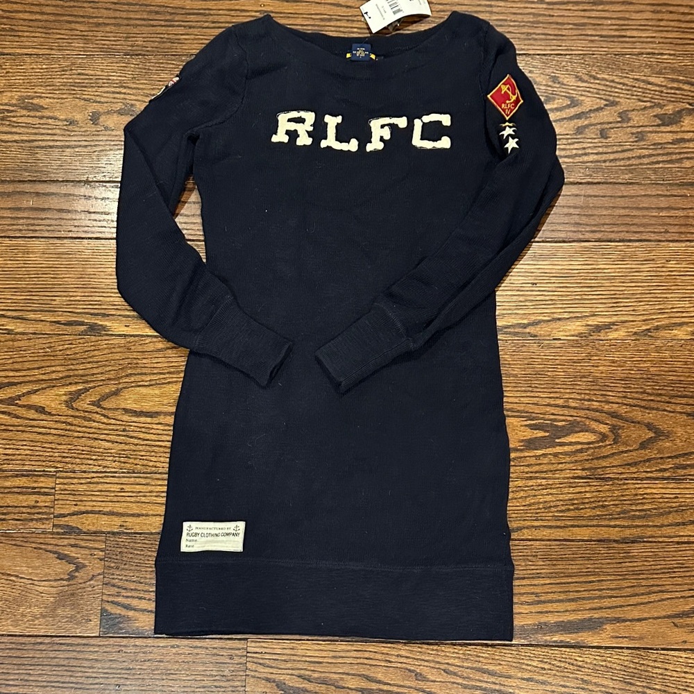 Ralph Lauren Rugby Navy Long-Sleeve Knit Dress Small